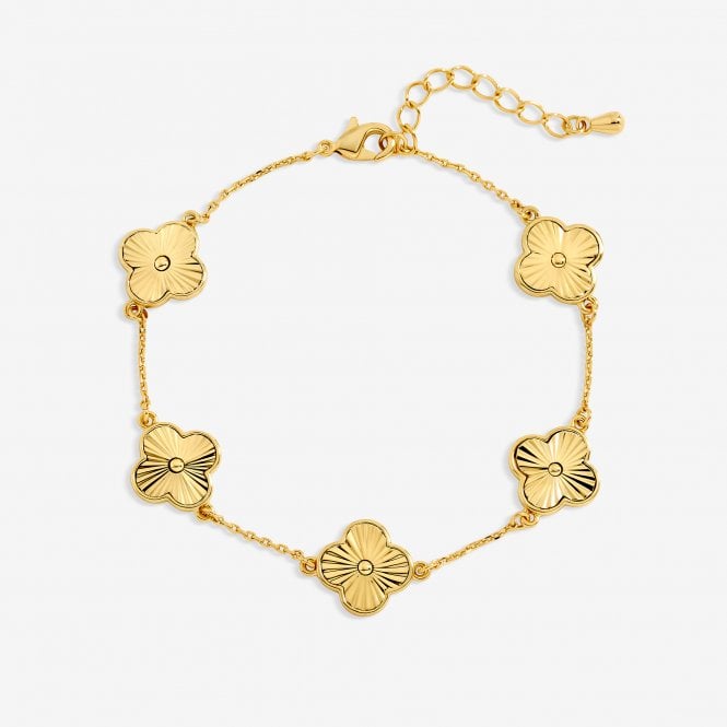 jon richard Jon Richard 14ct Gold Plated Diamond Cut Clover Bracelet jon richard Jon Richard 14ct Gold Plated Diamond Cut Clover Bracelet
