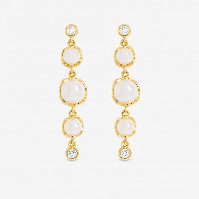 jon richard Jon Richard 14ct Gold Plated Graduated Pearl Drop Earrings