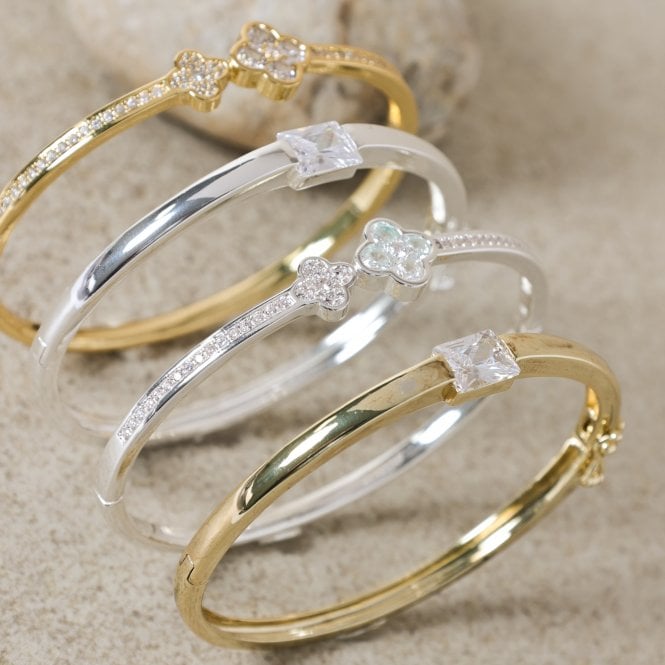 Jon Richard Jon Richard 14K Gold Plated And Cubic Zirconia Stone Bangle