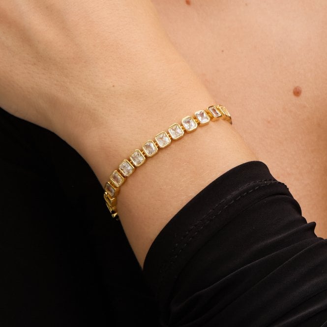 Jon Richard Jon Richard 18ct Gold Plated And Crystal Tennis Bracelet