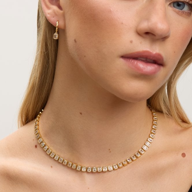Jon Richard Jon Richard 18ct Gold Plated And Crystal Tennis Necklace