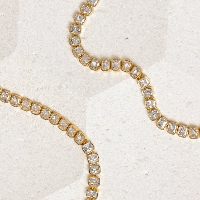 Jon Richard Jon Richard 18ct Gold Plated And Crystal Tennis Necklace