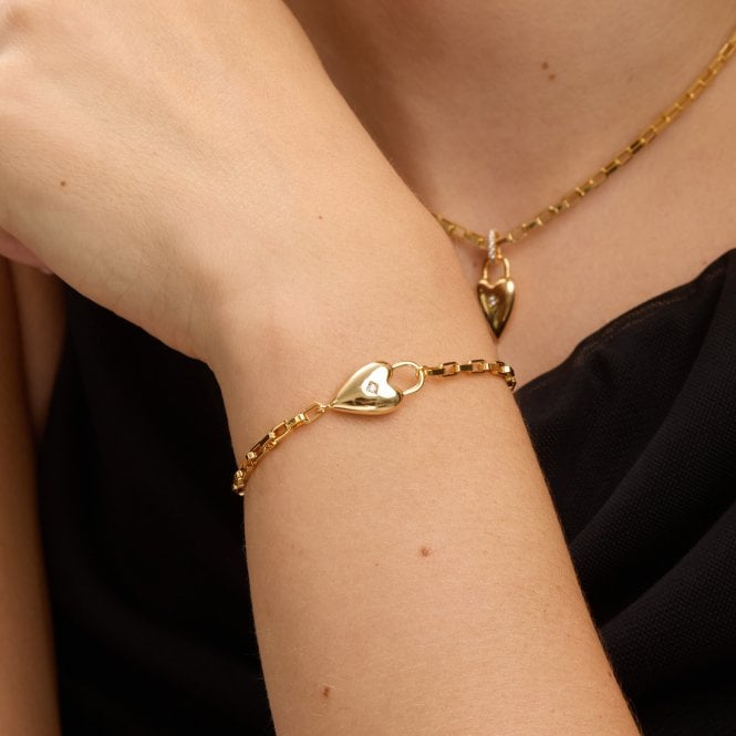Jon Richard Jon Richard 18ct Gold Plated And Cubic Zirconia Heart Bracelet