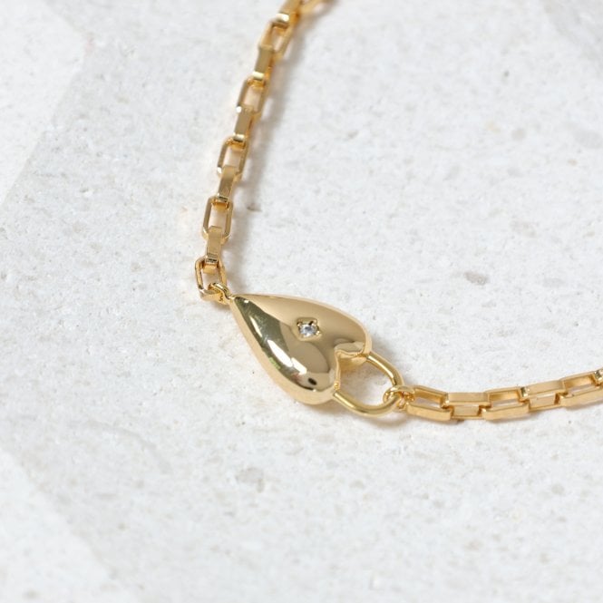Jon Richard Jon Richard 18ct Gold Plated And Cubic Zirconia Heart Bracelet