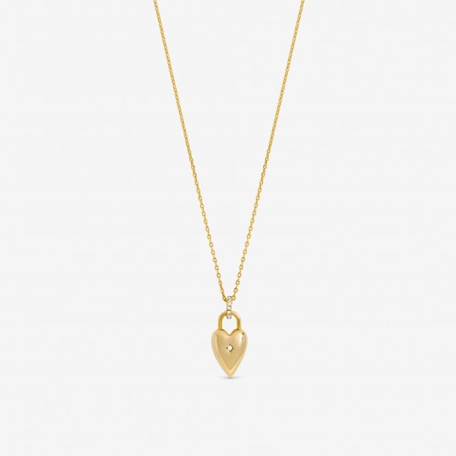 jon richard Jon Richard 18ct Gold Plated and Cubic Zirconia Heart Pendant