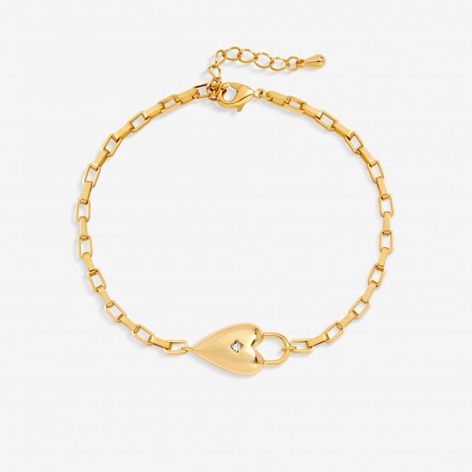 jon richard Jon Richard 18ct Gold Plated and Cubic Zirconia Heart Bracelet