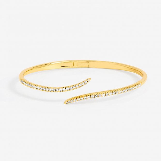 jon richard Jon Richard 18ct Gold Plated and Pave Curved Open Bangle