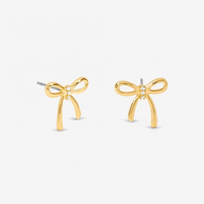 Jon Richard Jon Richard 18ct Gold Plated Bow Earrings - Hanging Heart