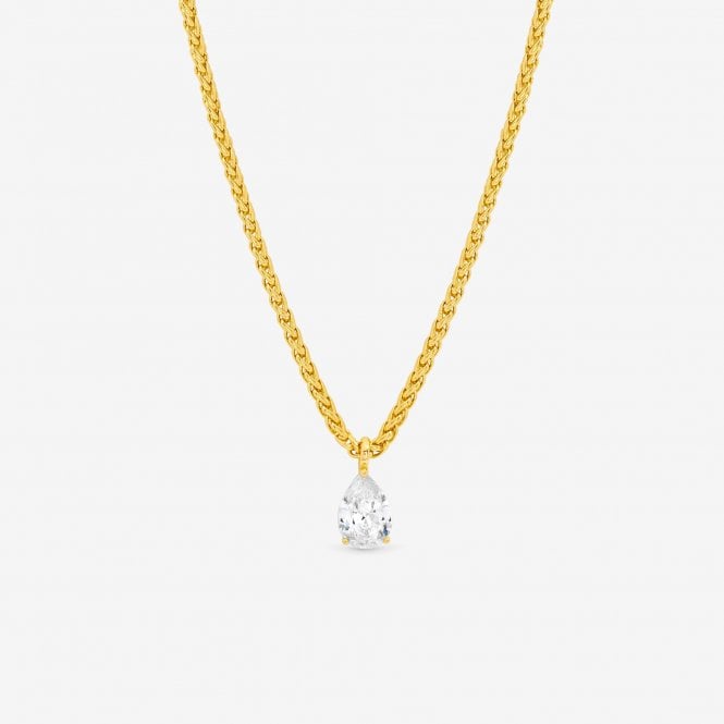 jon richard Jon Richard 18ct Gold Plated Chain and Cubic Zirconia Peardrop Necklace