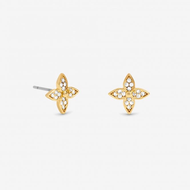 Jon Richard Jon Richard 18ct Gold Plated Clover Earrings - Gift Cracker