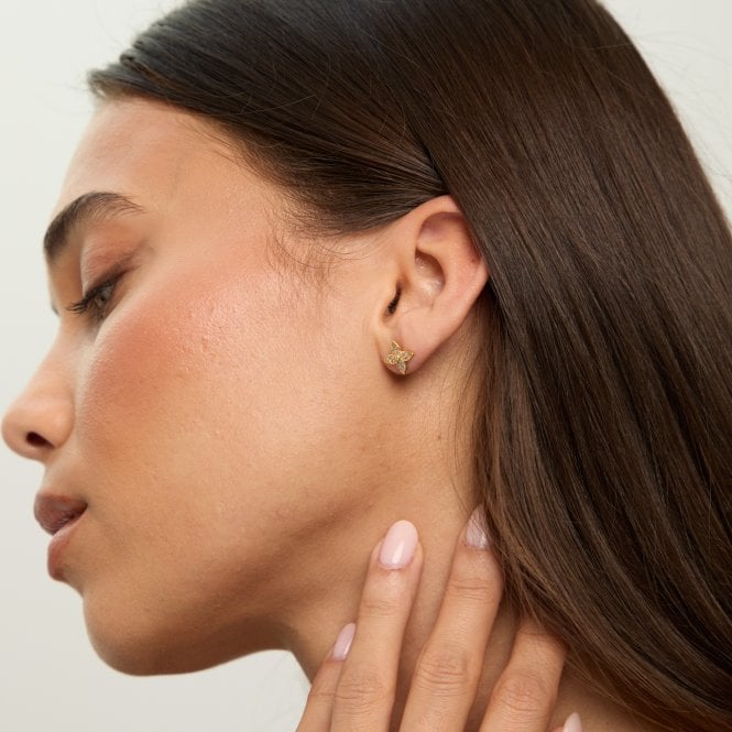 Jon Richard Jon Richard 18ct Gold Plated Clover Earrings - Gift Cracker