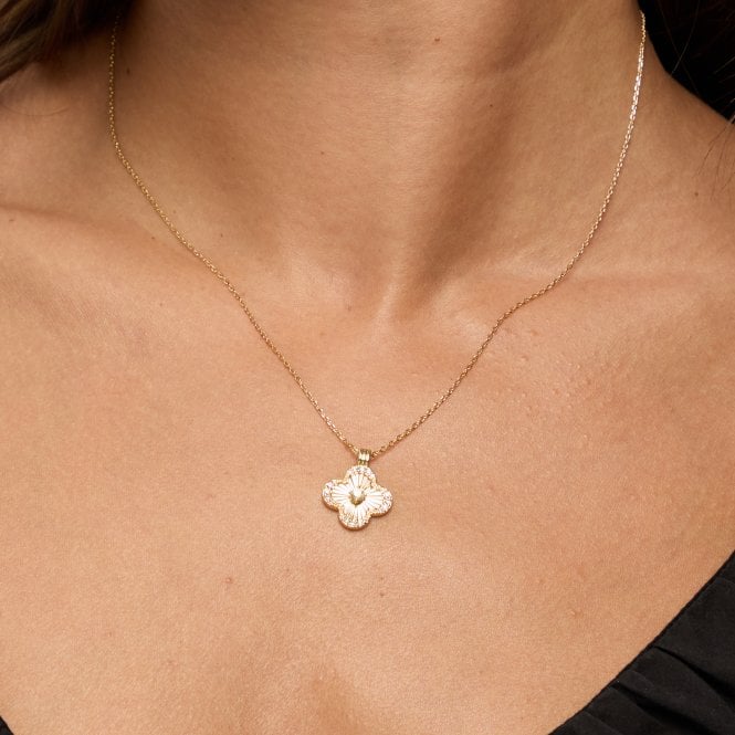 Jon Richard Jon Richard 18ct Gold Plated Clover Pendant - Gift Box