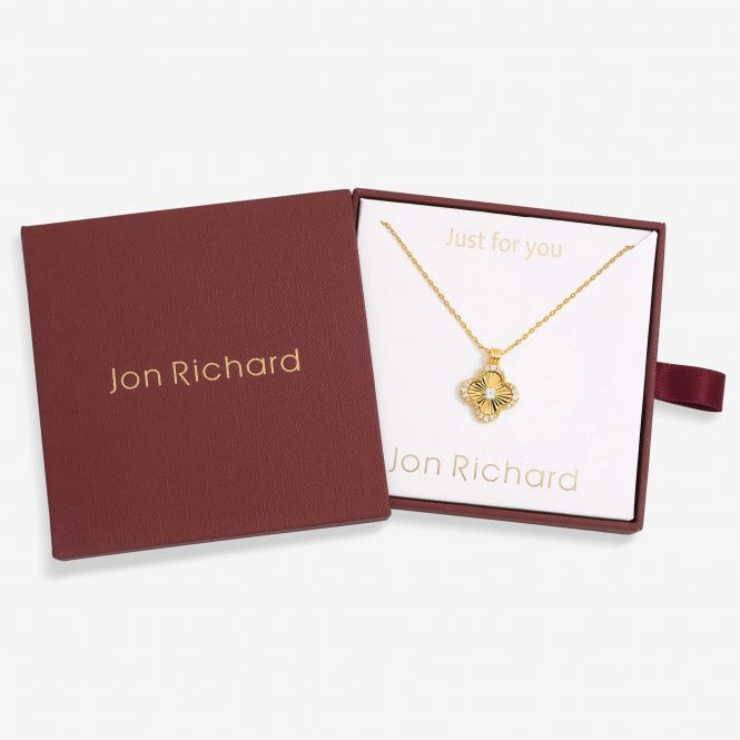jon richard Jon Richard 18ct Gold Plated Clover Pendant - Gift Box jon richard Jon Richard 18ct Gold Plated Clover Pendant - Gift Box