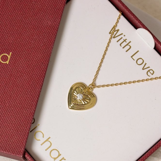 Jon Richard Jon Richard 18ct Gold Plated Heart Pendant - Gift Box