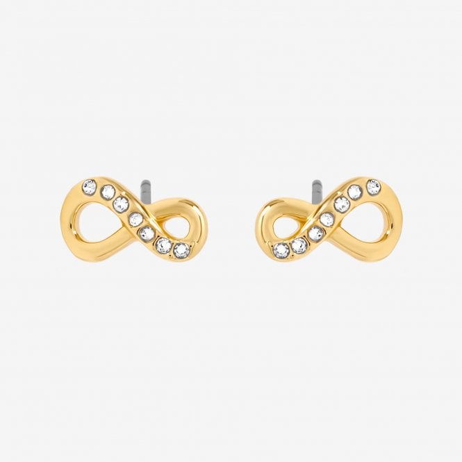 Jon Richard Jon Richard 18ct Gold Plated Pave Infinity Earrings - Hanging Heart