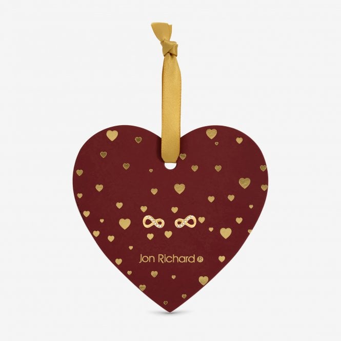 jon richard Jon Richard 18ct Gold Plated Pave Infinity Earrings - Hanging Heart