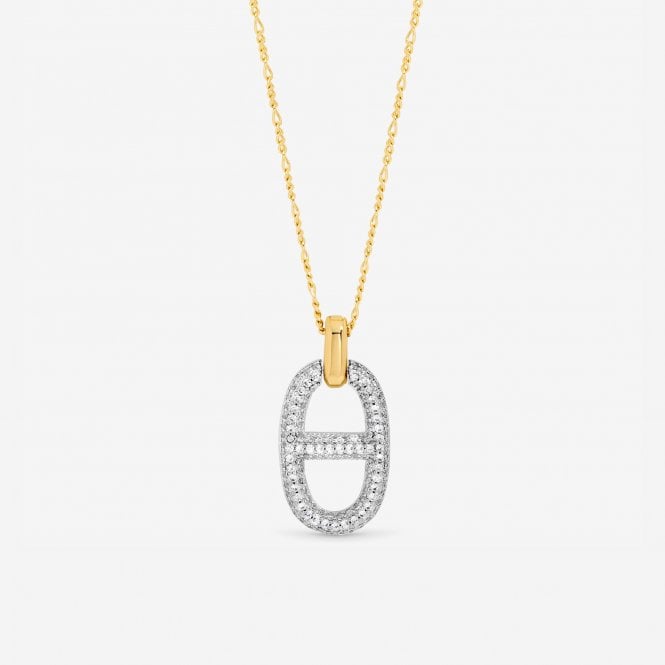 jon richard Jon Richard 18ct Gold Plated Two Tone Pave Link Necklace