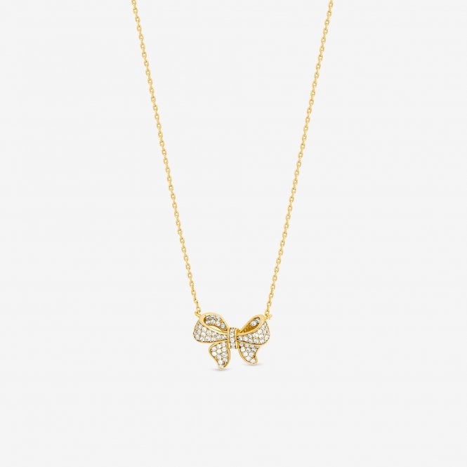 Jon Richard Jon Richard 18K Gold Plate Bow Pendant - Gift Box