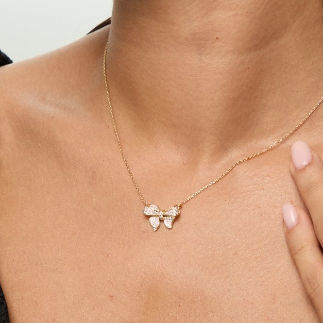 Jon Richard Jon Richard 18K Gold Plate Bow Pendant - Gift Box