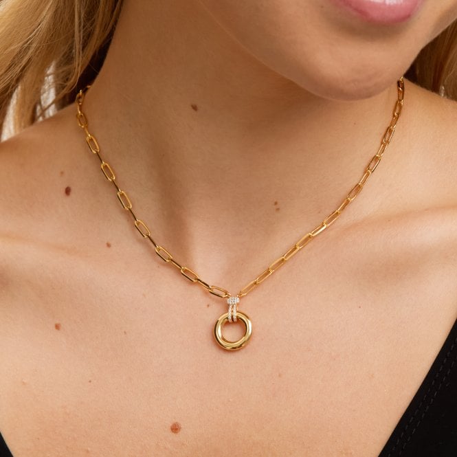 Jon Richard Jon Richard 18K Gold Plated And Pave Link Chain Necklace