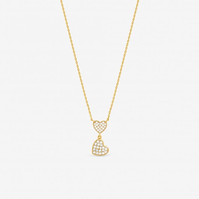 jon richard Jon Richard 18K Gold Plated Micro Pave and Heart Necklace