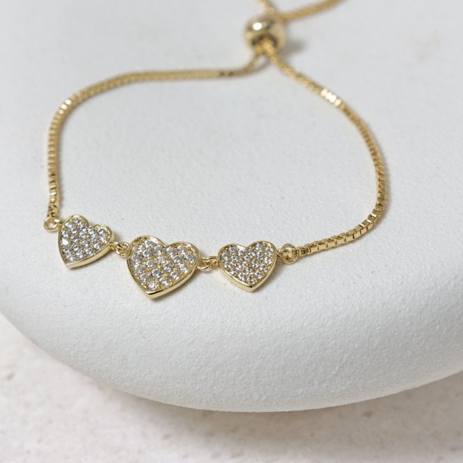 Jon Richard Jon Richard 18K Gold Plated Micro Pave Heart Bracelet