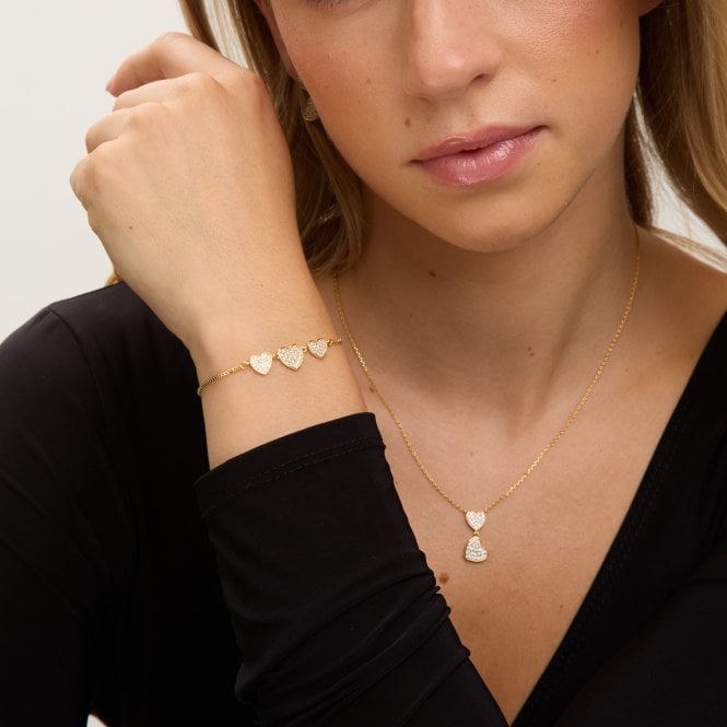 Jon Richard Jon Richard 18K Gold Plated Micro Pave Heart Bracelet