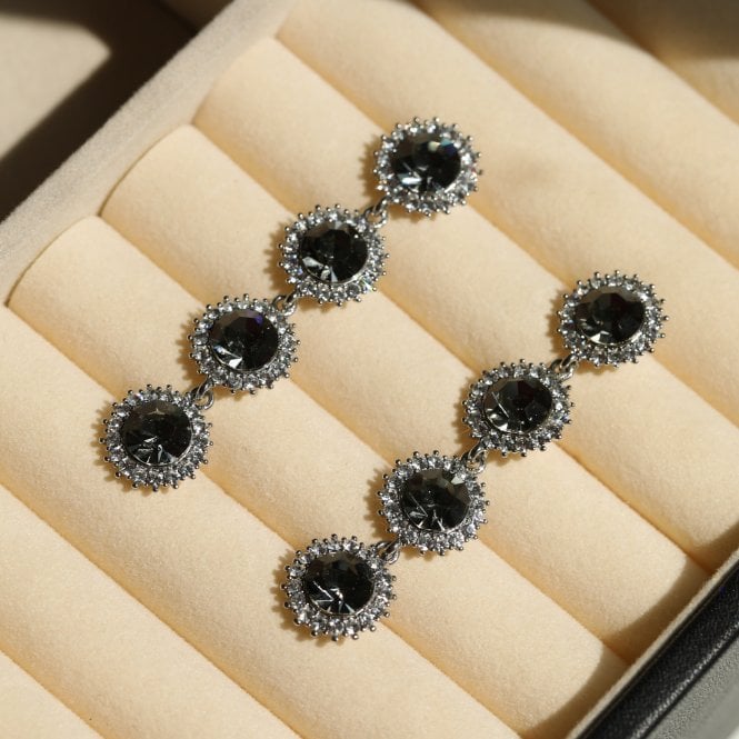 Jon Richard Jon Richard Black Diamond Statement Drop Earrings