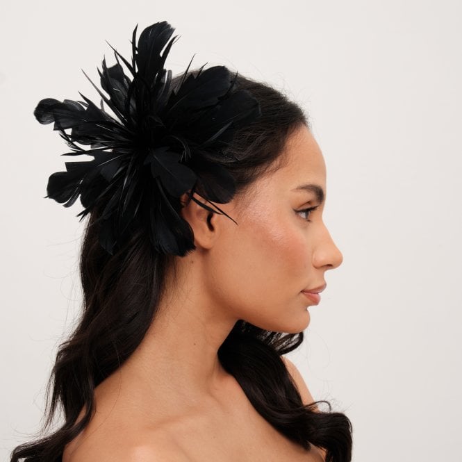 Jon Richard Jon Richard Black Statement Floral Clip Fascinator