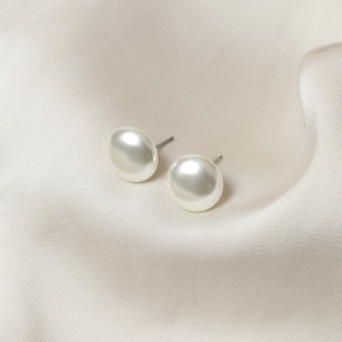 Jon Richard Jon Richard Cream Large Bouton Pearl Earrings