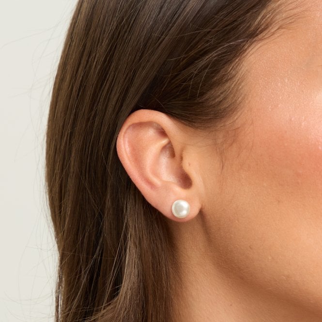 Jon Richard Jon Richard Cream Small Bouton Pearl Earrings