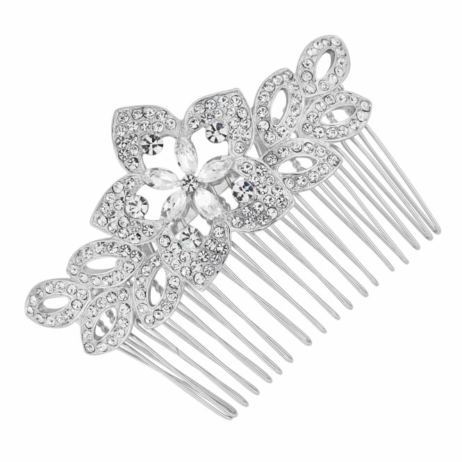 jon richard Jon Richard Crystal Embellished Navette Flower Hair Comb - Gift Pouch