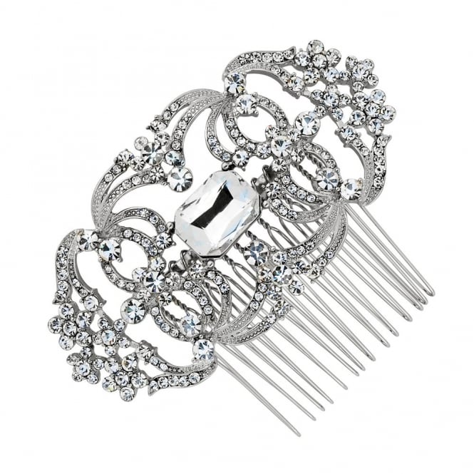 jon richard Jon Richard Crystal Flower And Loop Effect Hair Comb - Gift Pouch