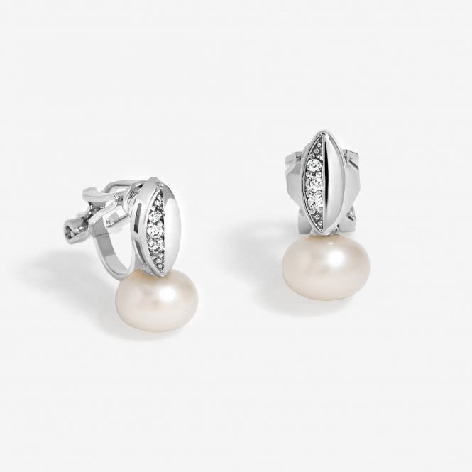 jon richard Jon Richard Cubic Zirconia And Pearl Clip Earrings