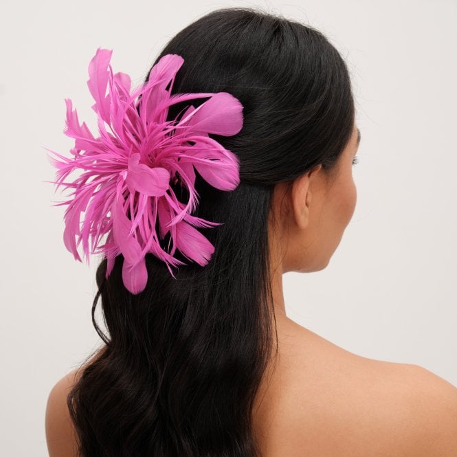 Jon Richard Jon Richard Fushia Statement Floral Clip Fascinator
