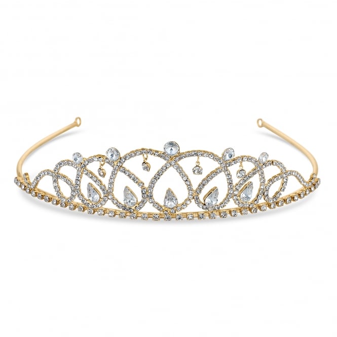 jon richard Jon Richard Gold Crystal Beaded Statement Tiara - Gift Pouch