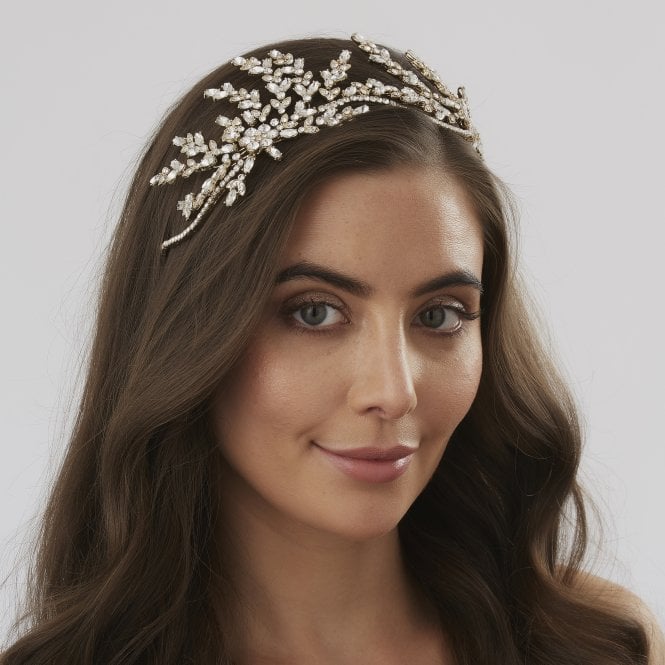 Jon Richard Jon Richard Gold Crystal Spray Statement Hair Piece