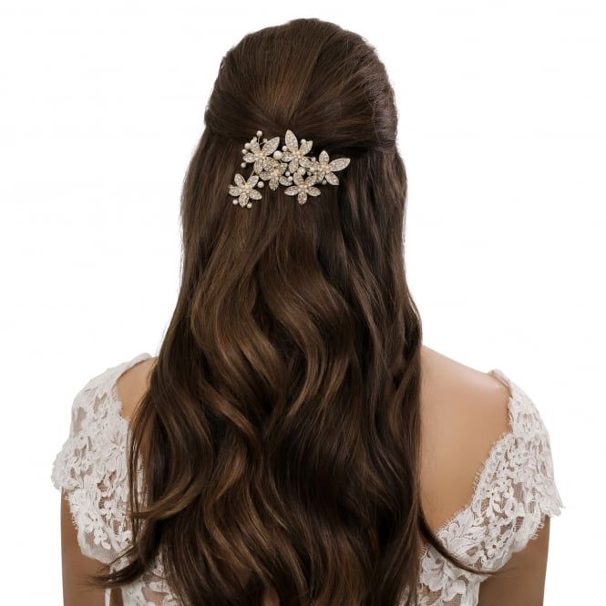 Jon Richard Jon Richard Gold Pearl Flower Hair Comb - Gift Pouch