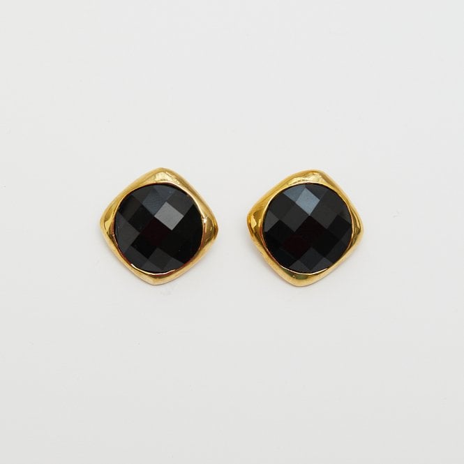 jon richard Jon Richard Gold Plate And Jet Facet Stud Earrings