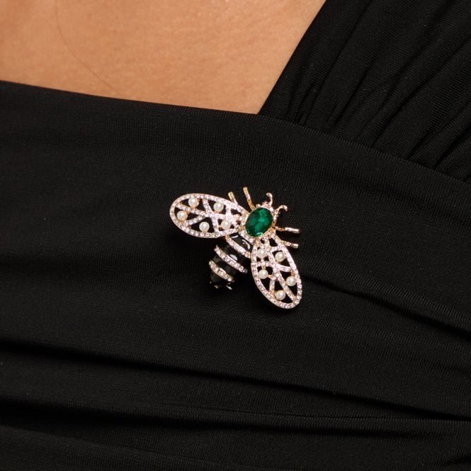 Jon Richard Jon Richard Gold Plated And Crystal Bumble Bee Brooch - Gift Box
