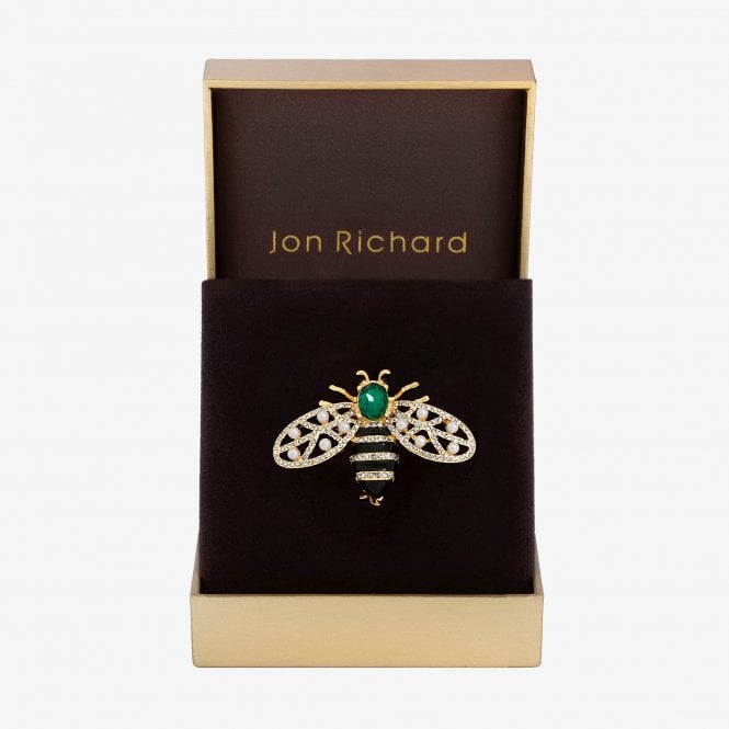 jon richard Jon Richard Gold Plated and Crystal Bumble Bee Brooch - Gift Box