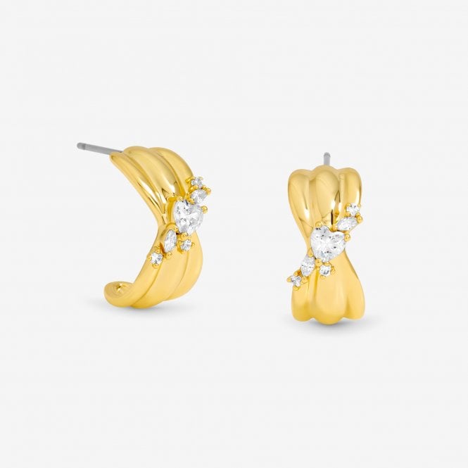 jon richard Jon Richard Gold Plated and Crystal Half Hoop Earrings