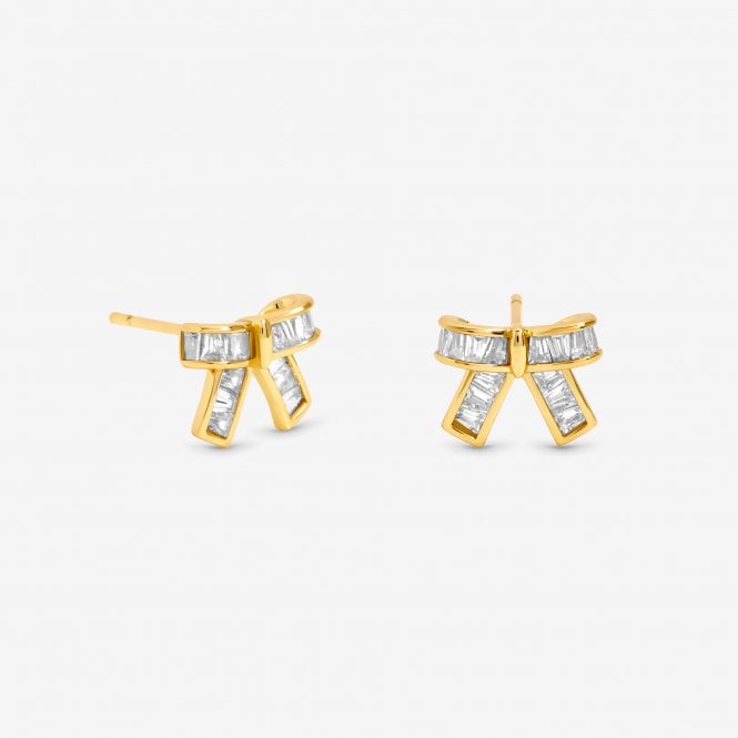 jon richard Jon Richard Gold Plated and Crystal Mini Bow Earrings