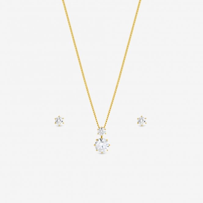 Jon Richard Jon Richard Gold Plated And Cubic Zirconia Round Drop Box Set - Gift Box