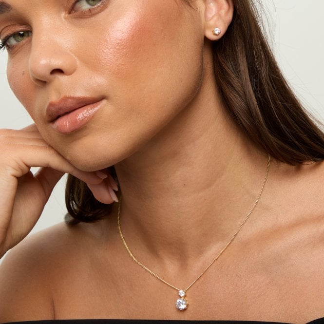 Jon Richard Jon Richard Gold Plated And Cubic Zirconia Round Drop Box Set - Gift Box