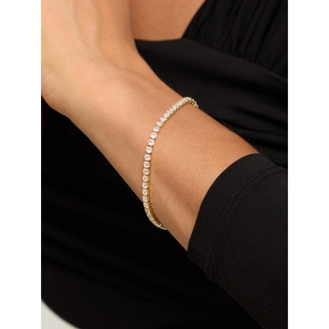 Jon Richard Jon Richard Gold Plated And Cubic Zirconia Round Tennis Bracelet