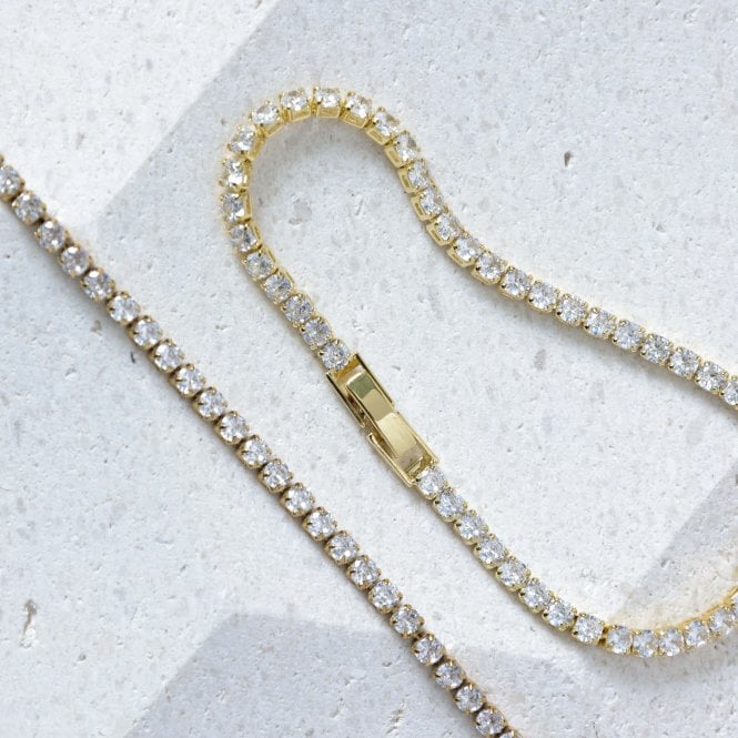 Jon Richard Jon Richard Gold Plated And Cubic Zirconia Round Tennis Bracelet