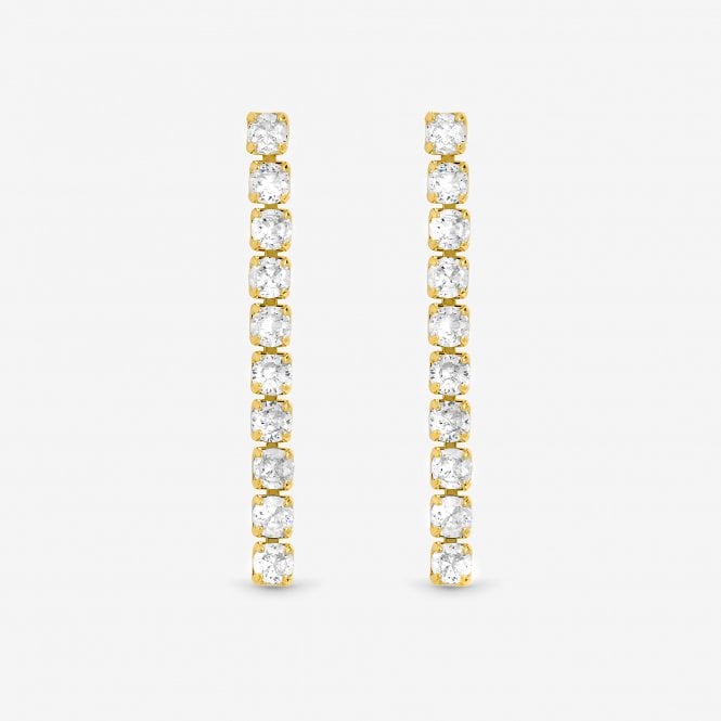 jon richard Jon Richard Gold Plated and Cubic Zirconia Round Tennis Earrings