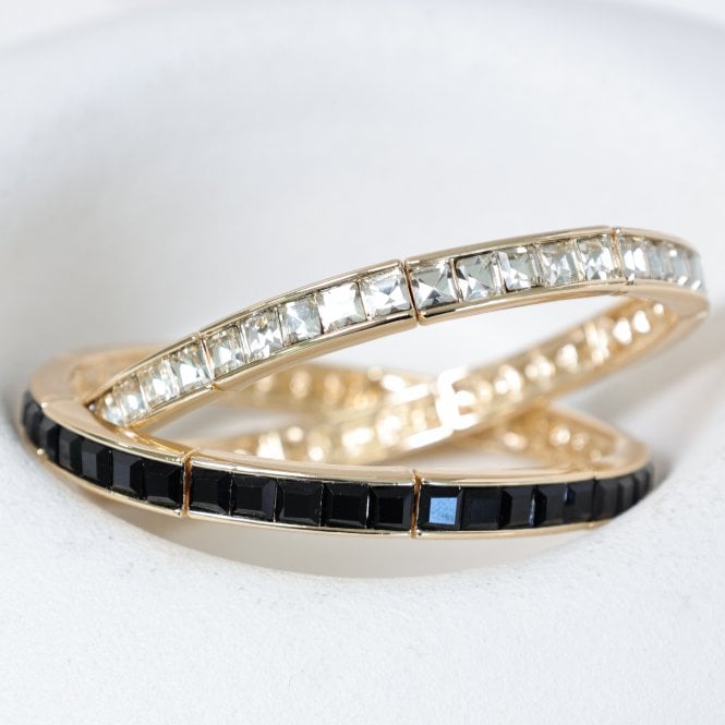 Jon Richard Jon Richard Gold Plated And Cubic Zirconia Stretch Bracelet