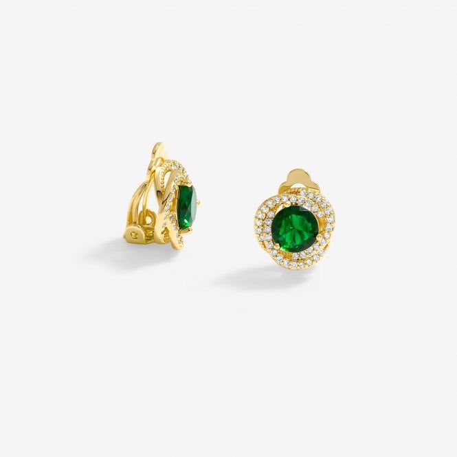 jon richard Jon Richard Gold Plated And Emerald Twist Halo Clip Earrings